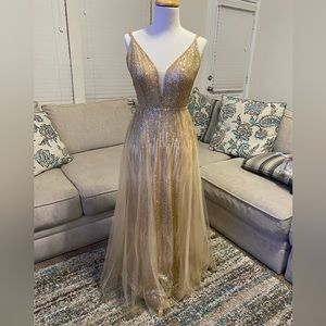Sparkly gold long dress